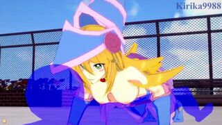 Dark Magician Girl and I have deep sex on the roof of a building. - Yu-Gi-Oh! Duel Monsters Hentai