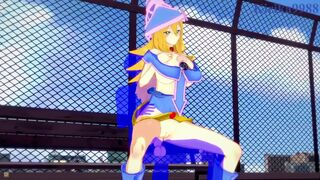 Dark Magician Girl and I have deep sex on the roof of a building. - Yu-Gi-Oh! Duel Monsters Hentai