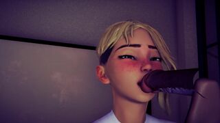Gwen licks the head of a cock until you cum