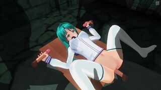 3D HENTAI college girl is serving a sentence in the basement