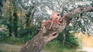 Francesca Di Caprio Climbs Tree To Ride Big Black Cock Full Scene