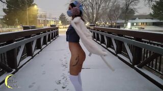 Husband dared me to strip in the snow...he didn't think I'd do it!