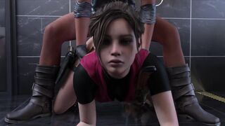 Claire Redfield likes to fuck with two cocks - Animated porn