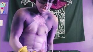 cute bat femboy creature solo masturbation with thick cock