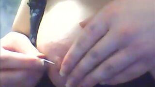 BDSM Nipple piercing breast torture needle play hardcore extreme big tits