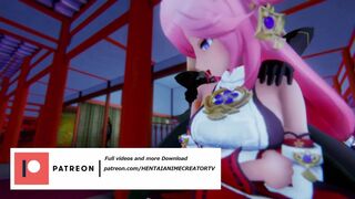 Yae Miko Genshin Impact 3D HENTAI Short Clips 1