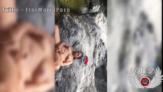 Masturbating in the river, outdoors in a public place