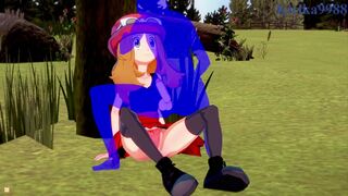 Serena and I have deep sex in the grass. - Pokémon Hentai