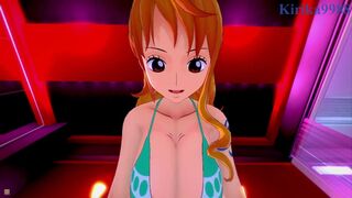 Nami(long hair) and I have deep sex in a love hotel. - One Piece POV Hentai