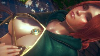 LICKED Triss PUSSY IN THE SHADE OF A TREE | Witcher 3D Hentai