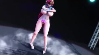MMd r18 red head lady big tits so hot and erotic 3d hentai