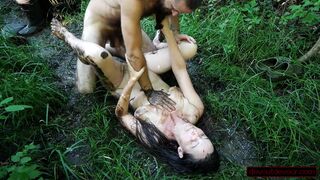 Muddy Nature MILF Takes Intense Grinding On Pussy And Ass From Hairy Cock