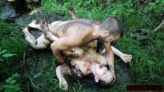Muddy Nature MILF Takes Intense Grinding On Pussy And Ass From Hairy Cock
