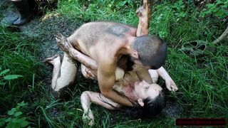 Muddy Nature MILF Takes Intense Grinding On Pussy And Ass From Hairy Cock