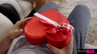 little Step Sister Falls for Brothers Valentines Day Surprise
