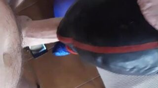 Stupid submissive milf bound and blindfolded throated on high heels in a great oral pov action