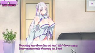 Waifu Hub [PornPlay Parody Hentai game] Emilia from Re-Zero couch casting - Part1 first time porn