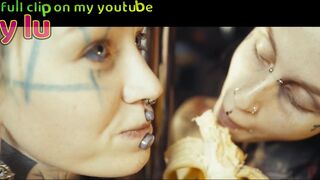 BANANA ASMR - FREE Youtube channel + Film by: Lily Lu / Model: Anuskatzz + Em / Tattoo ink SFW