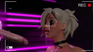 Overwatch Mercy - My Girlfriend Surprised Me Sucking My Soul Out at Glory Hole - Huge Cum 2x!