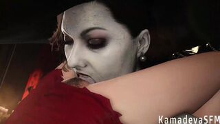 Resident Evil : 2nd Maiden - alcina dimitrescu X ada wong Lesbian Sex - [3D-SFM][BY-kamadevaSFM]