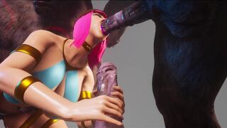 Juicy Redhead Babe Gets Fucked By Three Huge Monster Furry Cocks Wild Life 3D Porn Rpg Game