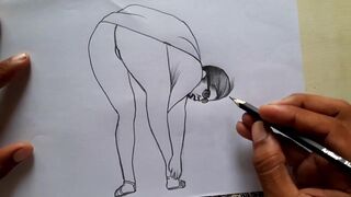 Sexy Female figure. 4× speed drawing