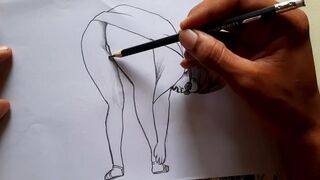 Sexy Female figure. 4× speed drawing