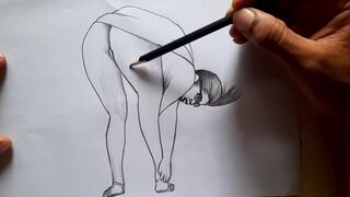 Sexy Female figure. 4× speed drawing