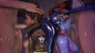 Tracer And Widowmaker Face Fucked