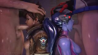 Tracer And Widowmaker Face Fucked