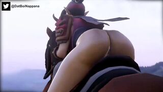Hentai Slut Riding A Dildo While Riding