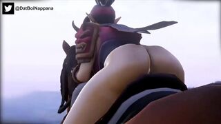 Hentai Slut Riding A Dildo While Riding