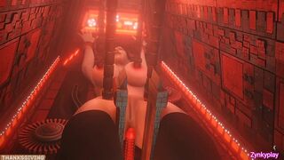 Hentai 3D Tifa tied up in a tickling machine