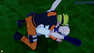 Ino Yamanaka and Naruto Uzumaki have deep sex in a park at night. - Naruto Hentai