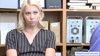Officer fucks blonde teen in his office