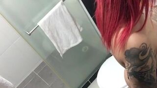 I record myself for my friend from the bathroom