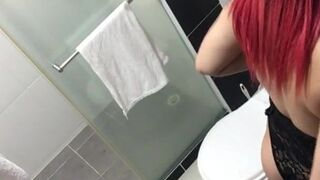 I record myself for my friend from the bathroom