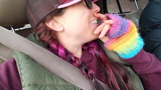 Naughty Pull-ups Diaper Girl Pees In Daddy's Truck While He's Driving