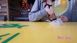 I Play With My Tits in Public at the Bar and Get Caught With My Nipples Out Twice Exhibitionist