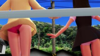 【MMD】Torako is always flying (View from the bus)【R-18】