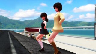 【MMD】Torako is always flying (View from the bus)【R-18】