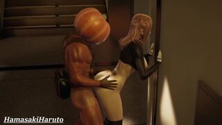SORA (Scene 2) - Halloween Pumpkin Man Fucking Her And Give Her The Biggest Creampie