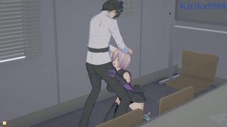 Mash Kyrielight and Ritsuka Fujimaru have deep sex in the office. - Fate/Grand Order Hentai