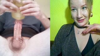 Hot Skype girl recording and watching me fucking my toy pussy part 1