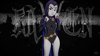 Web game 7 "Raven" Futanari gangbang sex hentai game