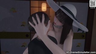Japanese huge tits 3D MILF handjob