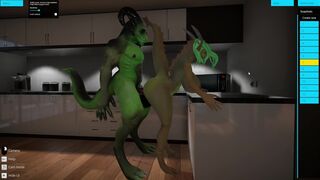 Furry Dragon Big Butt and Big Cock passionate sex in the kitchen Yiffalicious