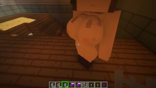 Minecraft jenny gets naked for a gold bar