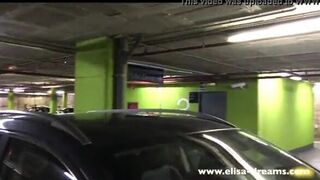 Blowjob, Sex and Cum in mouth in a public parking