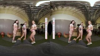 Sexy babes, Kyler Quinn, Paige Owens, & Whitney Wright, tag team a gym stud